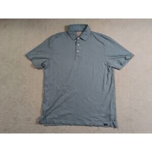 Faherty Sunwashed Polo Shirt MKS2405-BBZ Mens Large Blue Organic Cotton